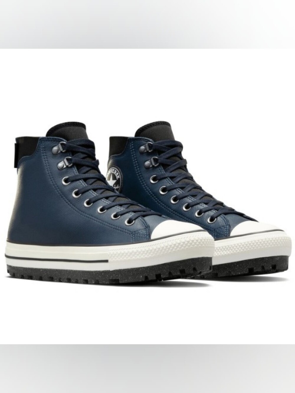 Converse Chuck Taylor All Star City Trek Waterproof Leather Boots Navy Blue Wome - Picture 4 of 13